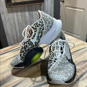 Nike Black and White Sneakers with leopard Intricate Pattern